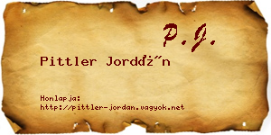 Pittler Jordán névjegykártya